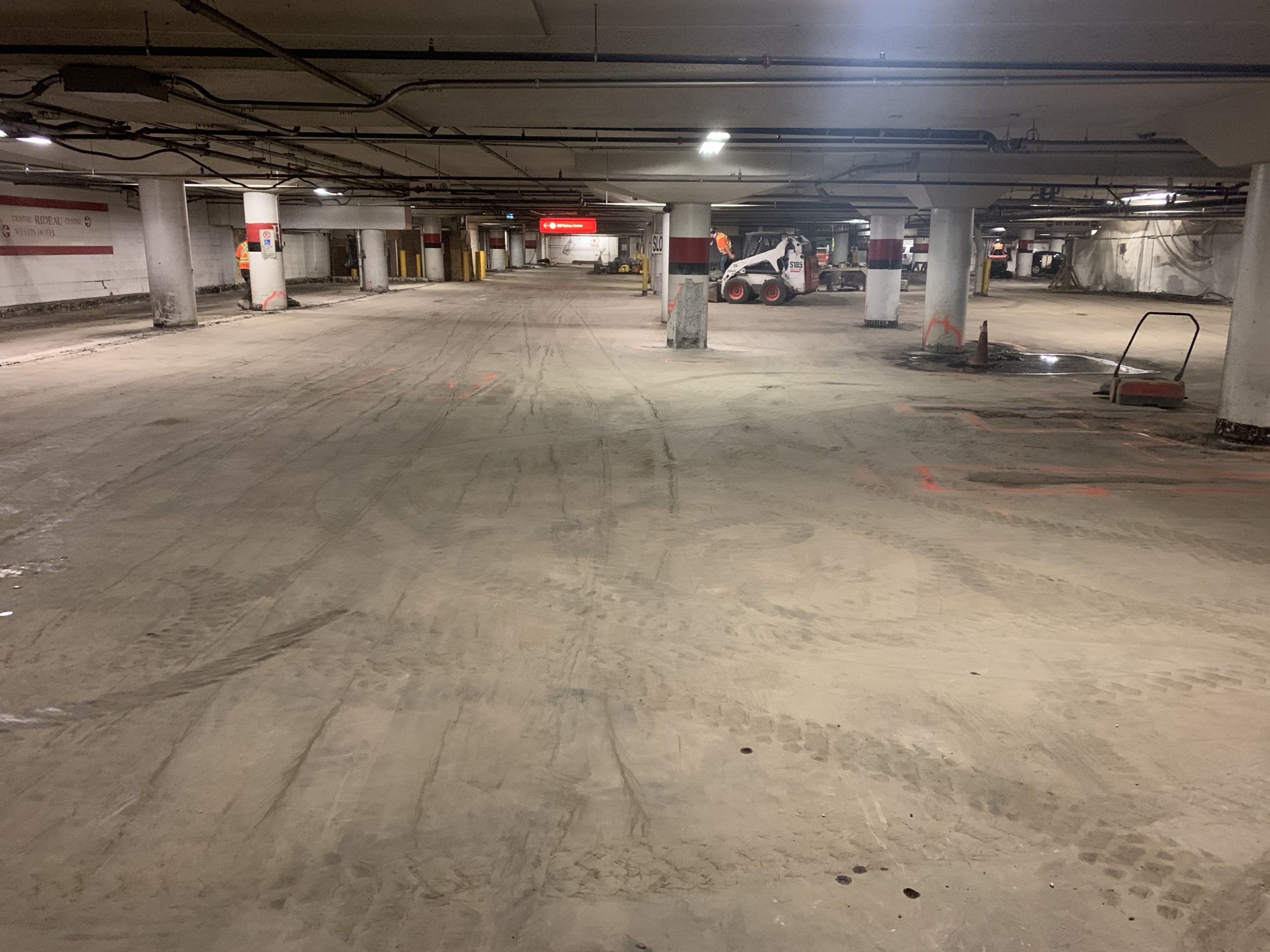 Rideau Center parking garage restoration project, work in progress
