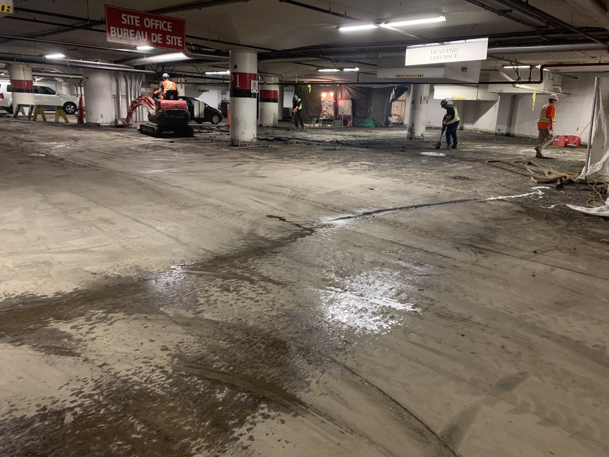 Rideau Center parking garage restoration project, work in progress